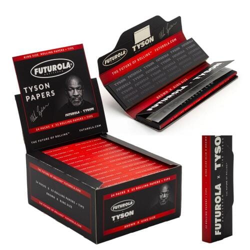 Tyson 2.0 Unbleached KS Slim + Tips Rolling Papers BOX:24