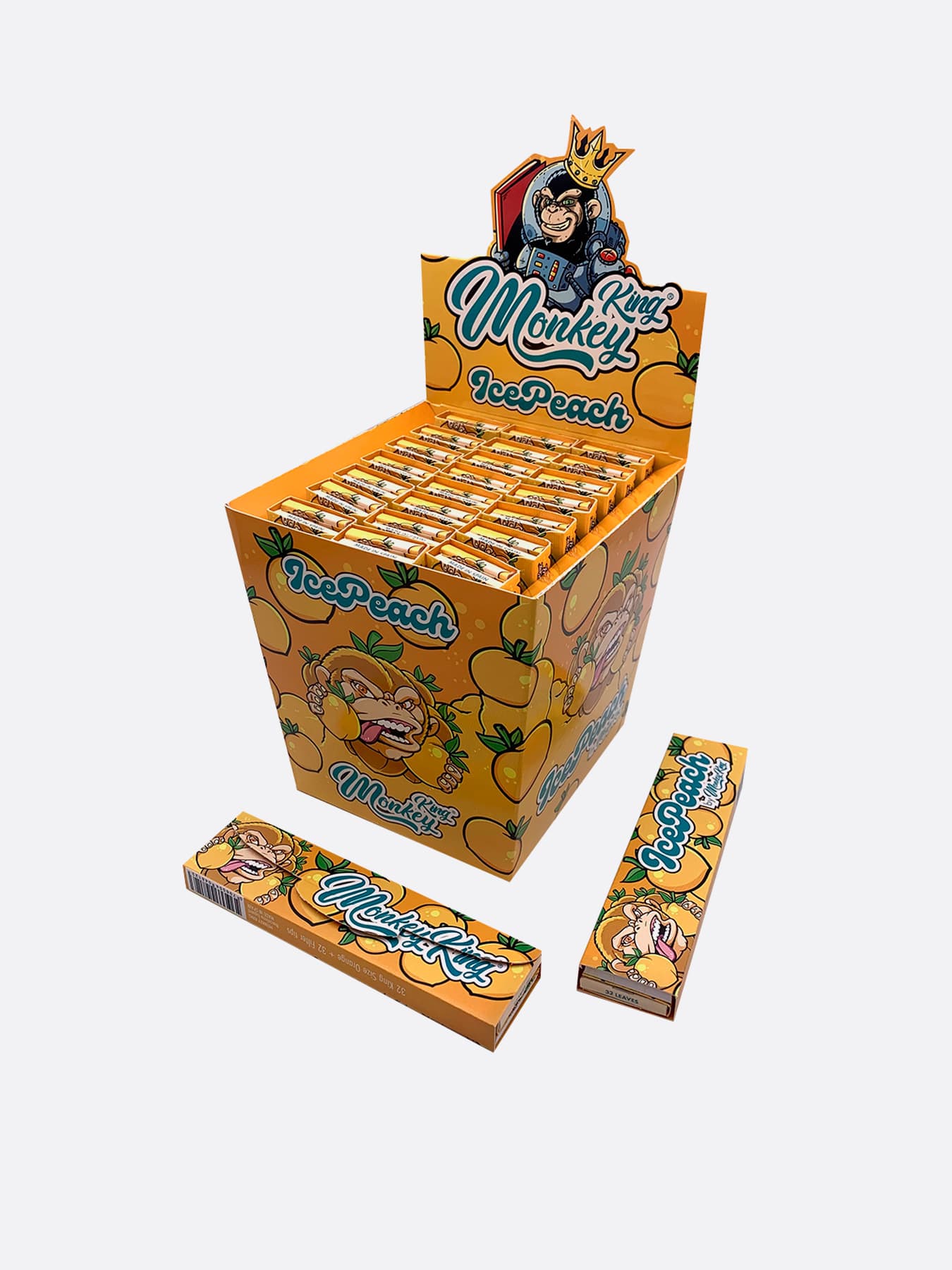 Monkey King Papel de Liar + Tips Pack Olor Ice Peach King Size Slim (MOCPCSIP)
