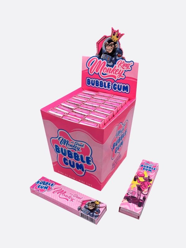 Monkey King Papel de Liar + Tips Pack Olor Pink Bubblegum King Size Slim (MPCPCSBG)